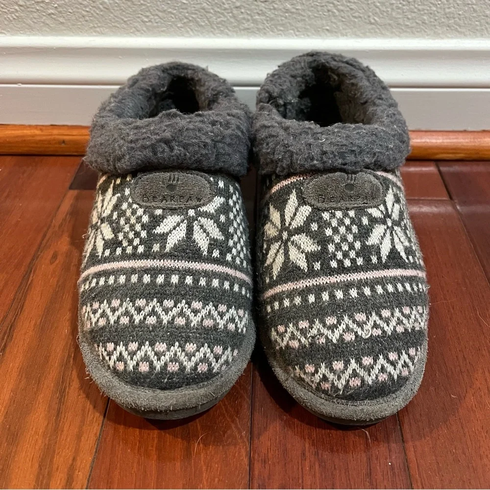 Bearpaw Alice Knit Charcoal Slippers Kid’s Size EU 35 g